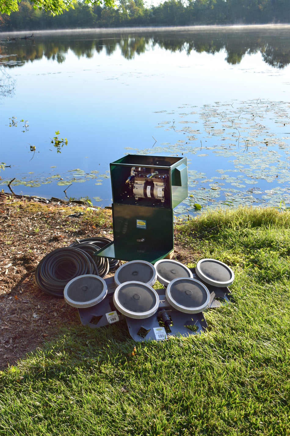 EasyPro PA66W Rocking Piston Pond Aeration System- 1/2 HP Kit with Quick Sink Tubing
