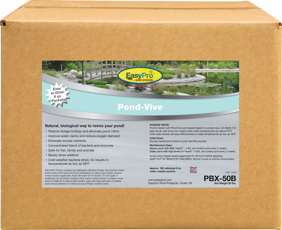 EasyPro Pond-Vive Bacteria 8oz Packets 50lb Box (100 Packets Per Box)