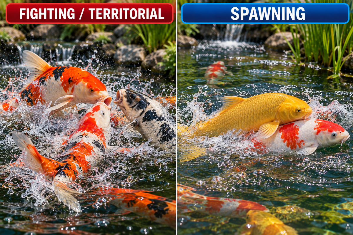 Are My Koi Fighting or Spawning?