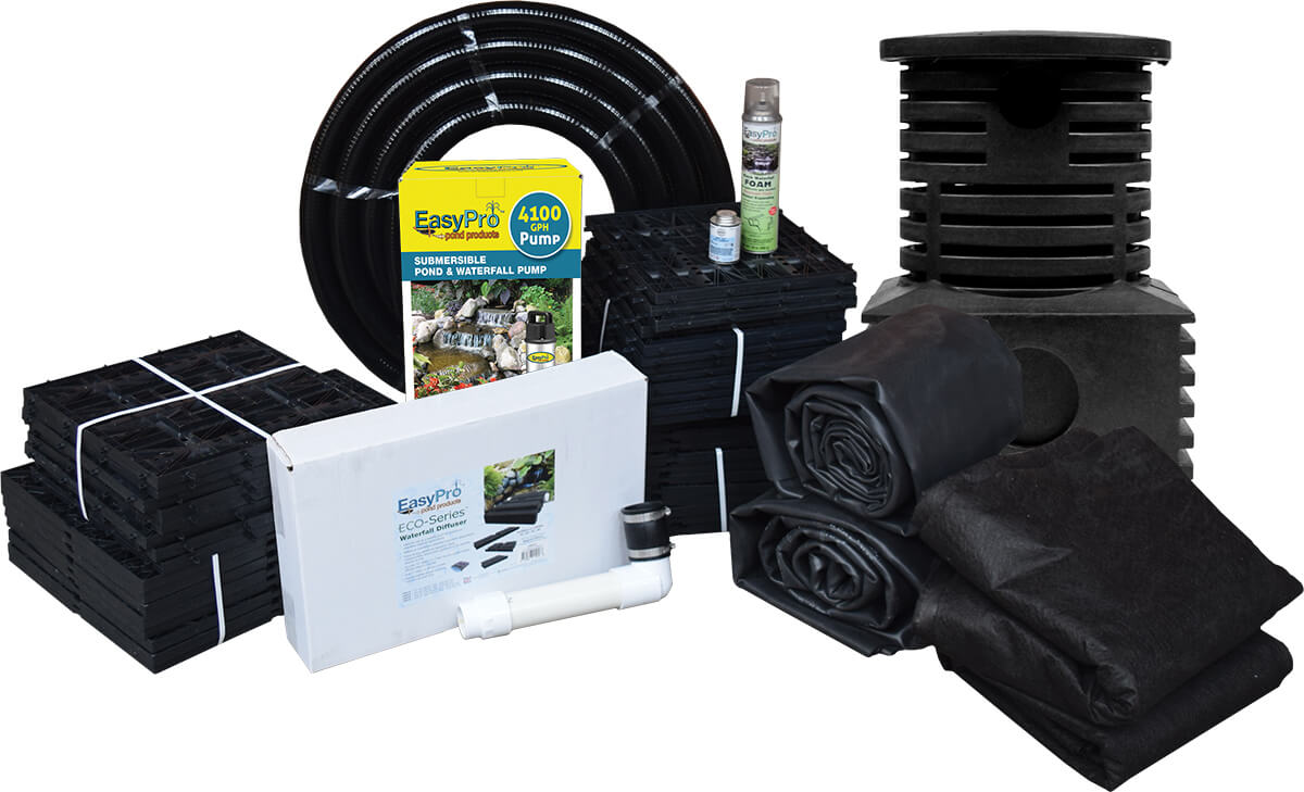 EasyPro Pro-Series Just-A-Falls Kit with 2’ Wide Waterfall Diffuser & Res-Cubes