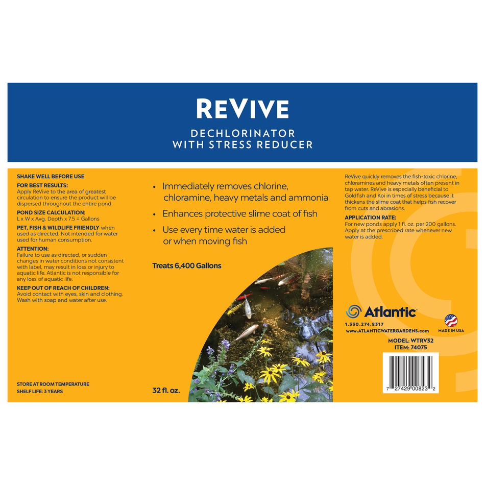 Atlantic ReVive - Dechlorinator with Stress Reducer - 32 oz.