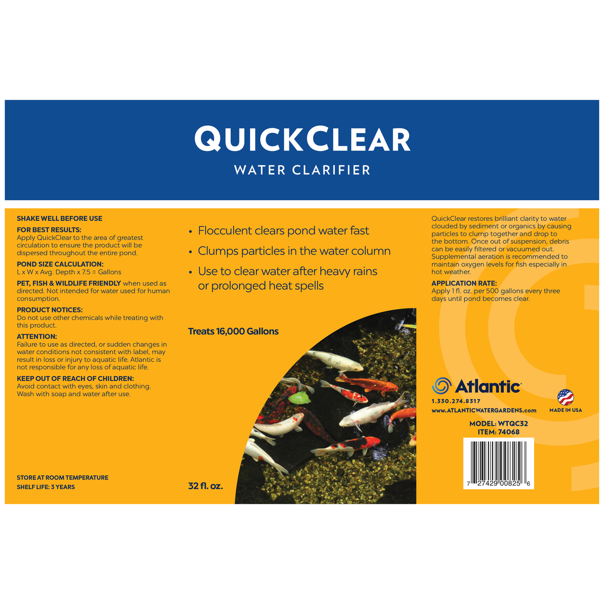 Fast Clarifier Atlantic QuickClear Water Clarifier | Fast-Acting Pond Clarifier ...