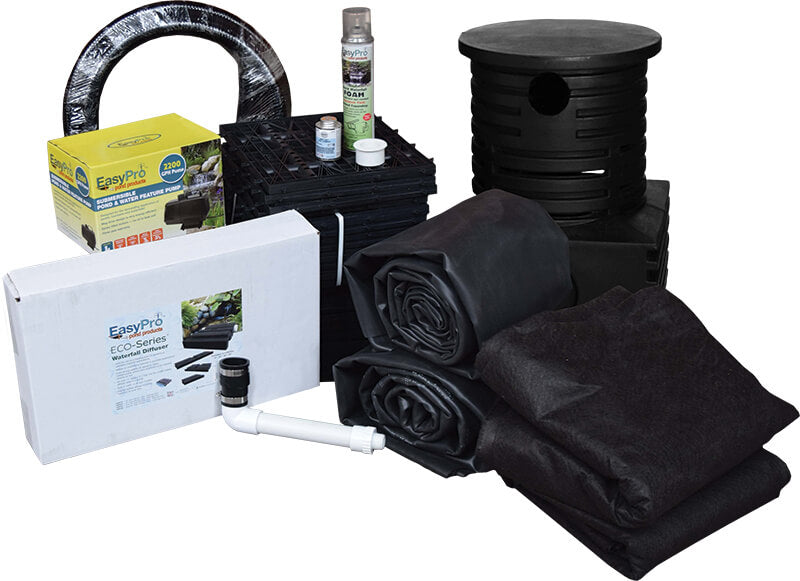 EasyPro  Pro-Series™ Just-A-Falls Kit with 2’ Wide Waterfall Diffuser & Res-Cubes