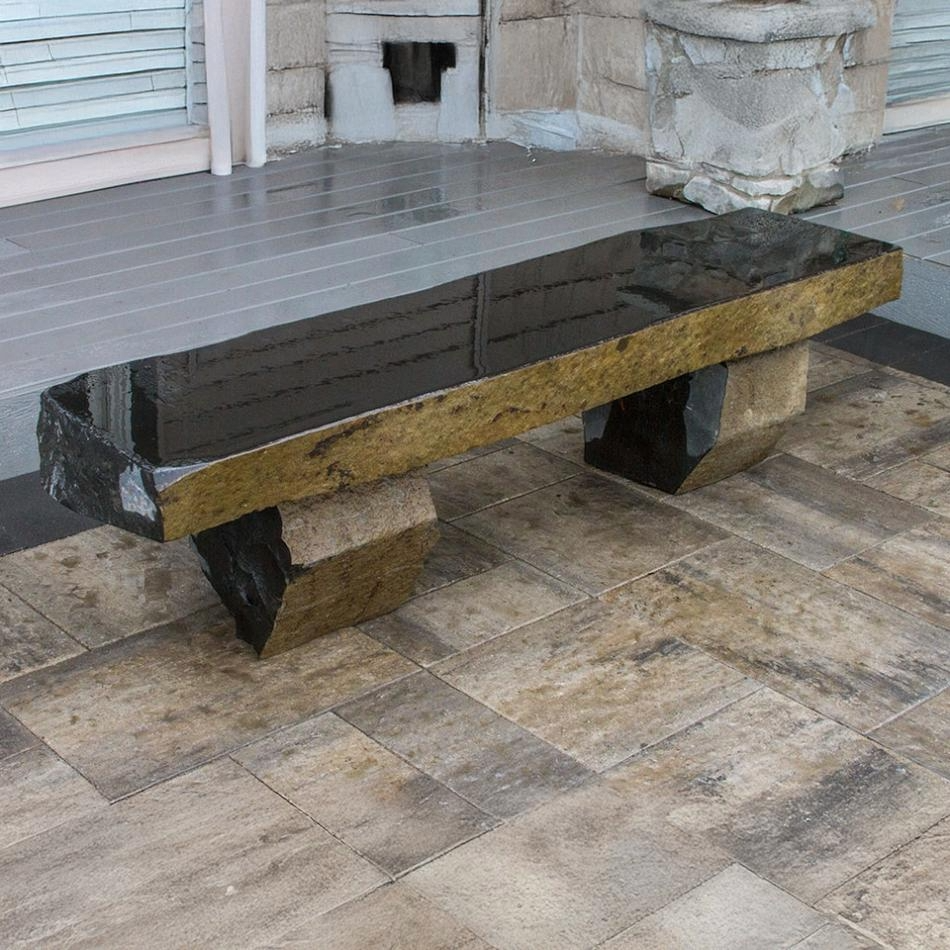Blue Thumb Basalt Garden Bench - Thumbnail 4