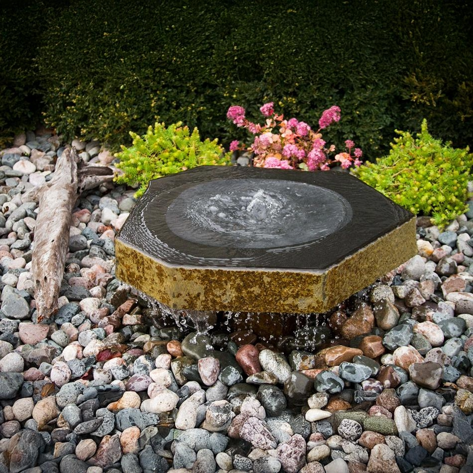 Blue Thumb Basalt Bird Bath Fountain Kit