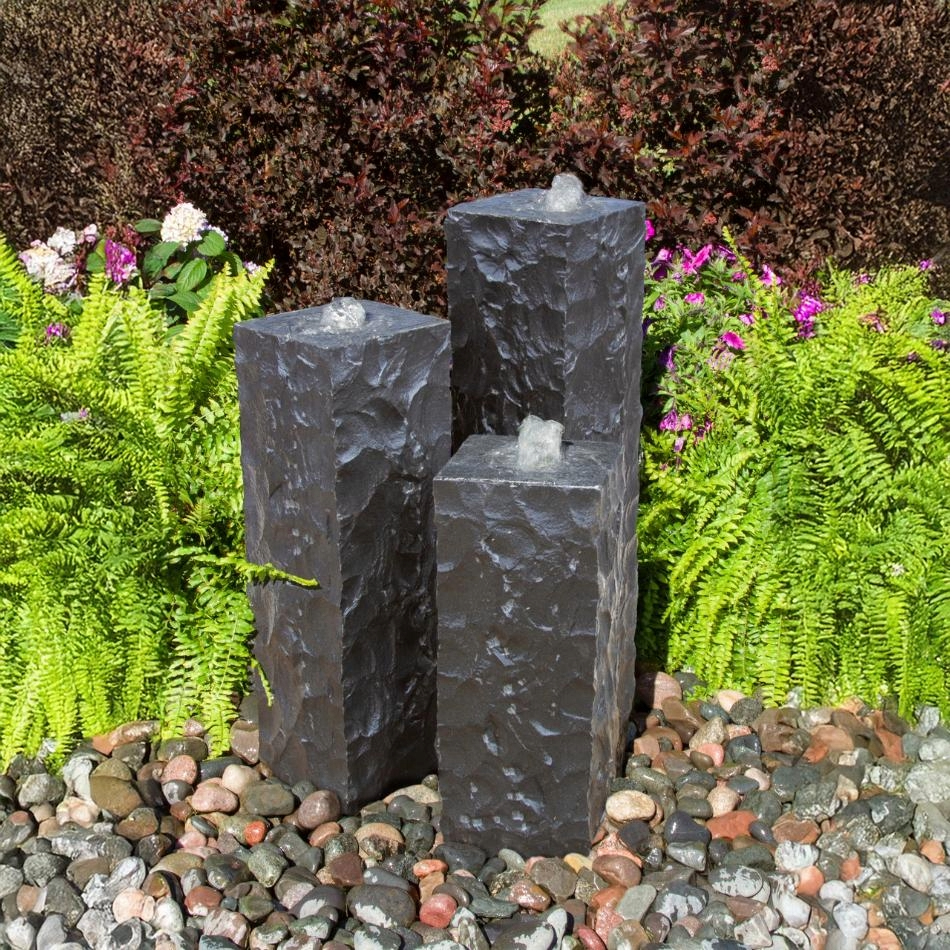 Triple Chiseled Basalt Fountain Complete Kit - Thumbnail 3