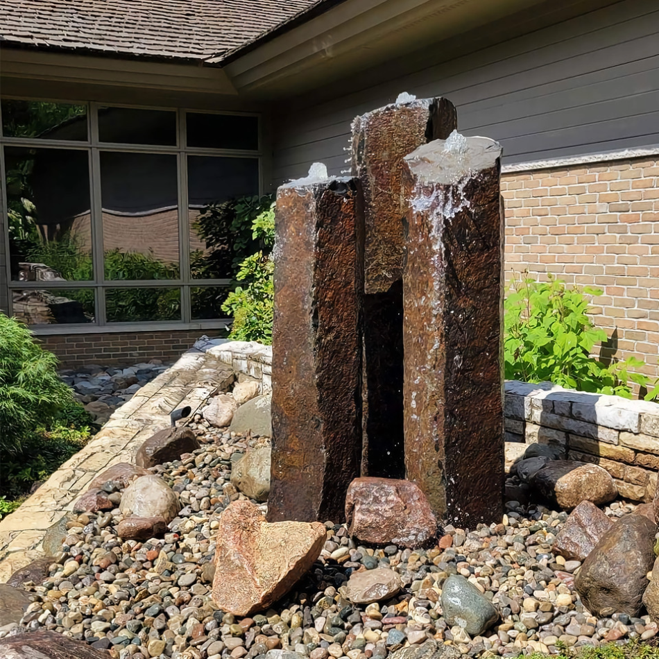 Blue Thumb Tall Rustic Basalt Fountains - Thumbnail 2