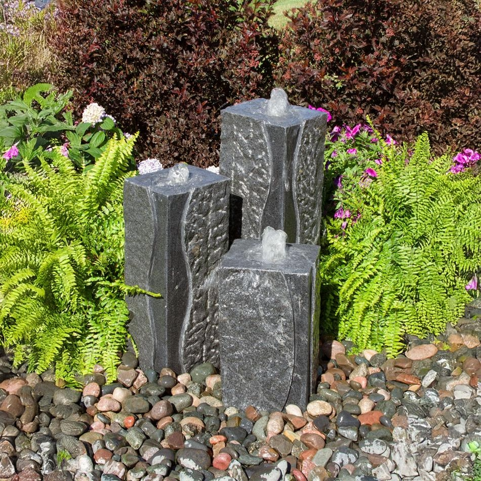 Polished Corner Triple Granite Fountain