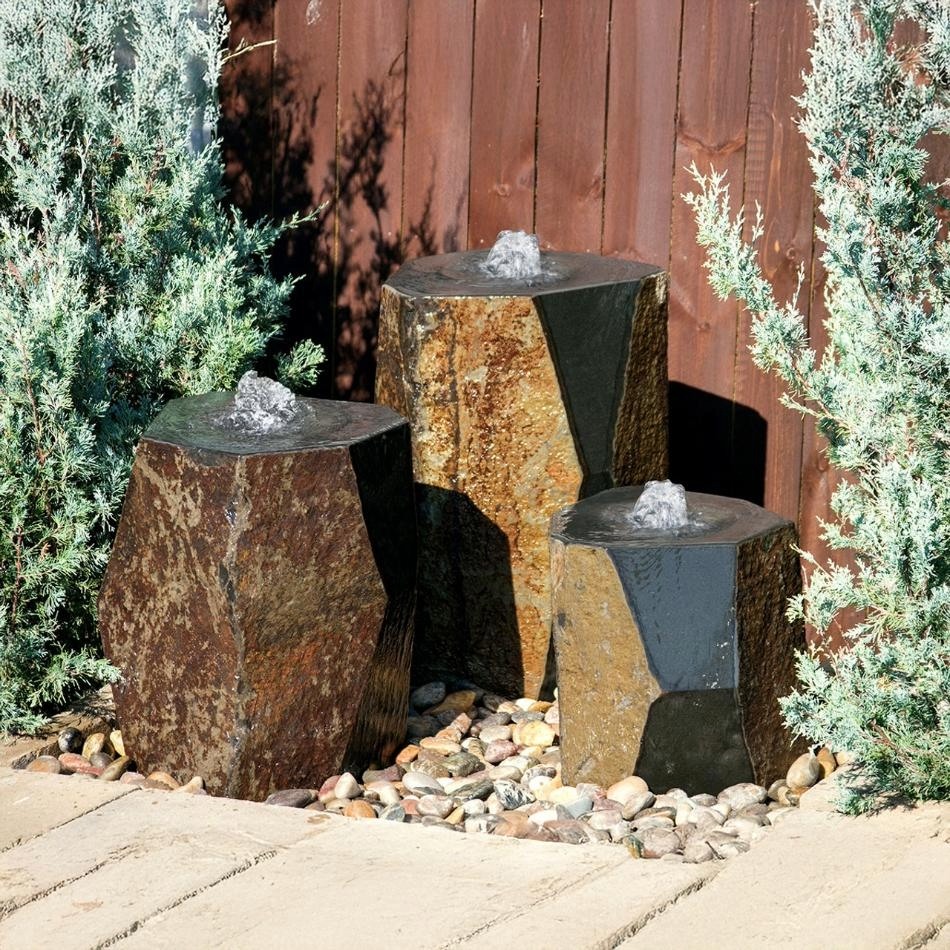 Triple Falls GFRC Boulder Fountain Kit - Thumbnail 3