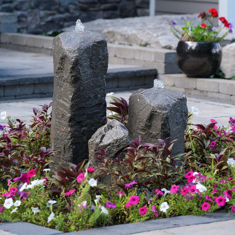 Blue Thumb Double Cascade Fountain with Accent Rock