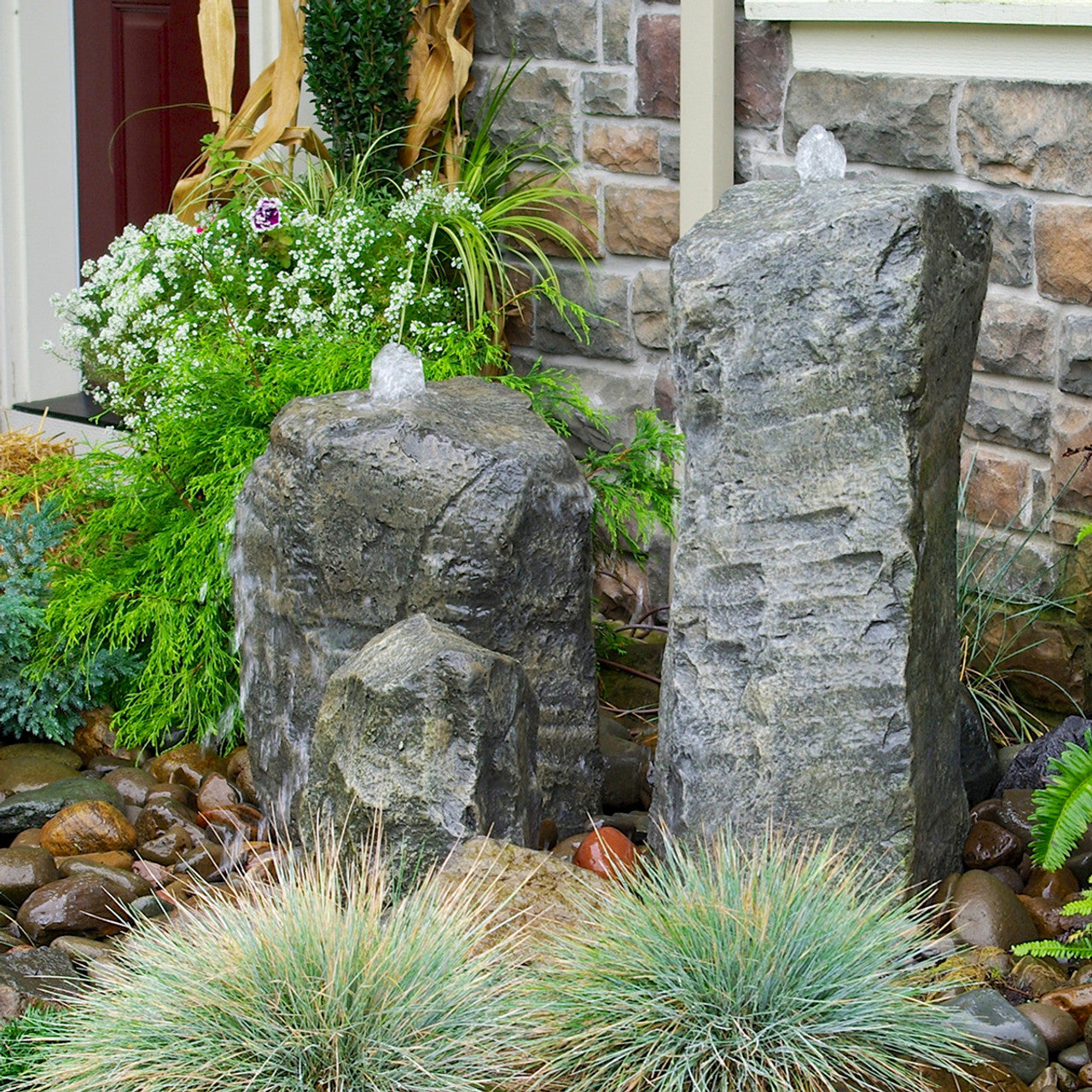 Thumb Cascade Double Fountain with Accent Planter - Thumbnail 4
