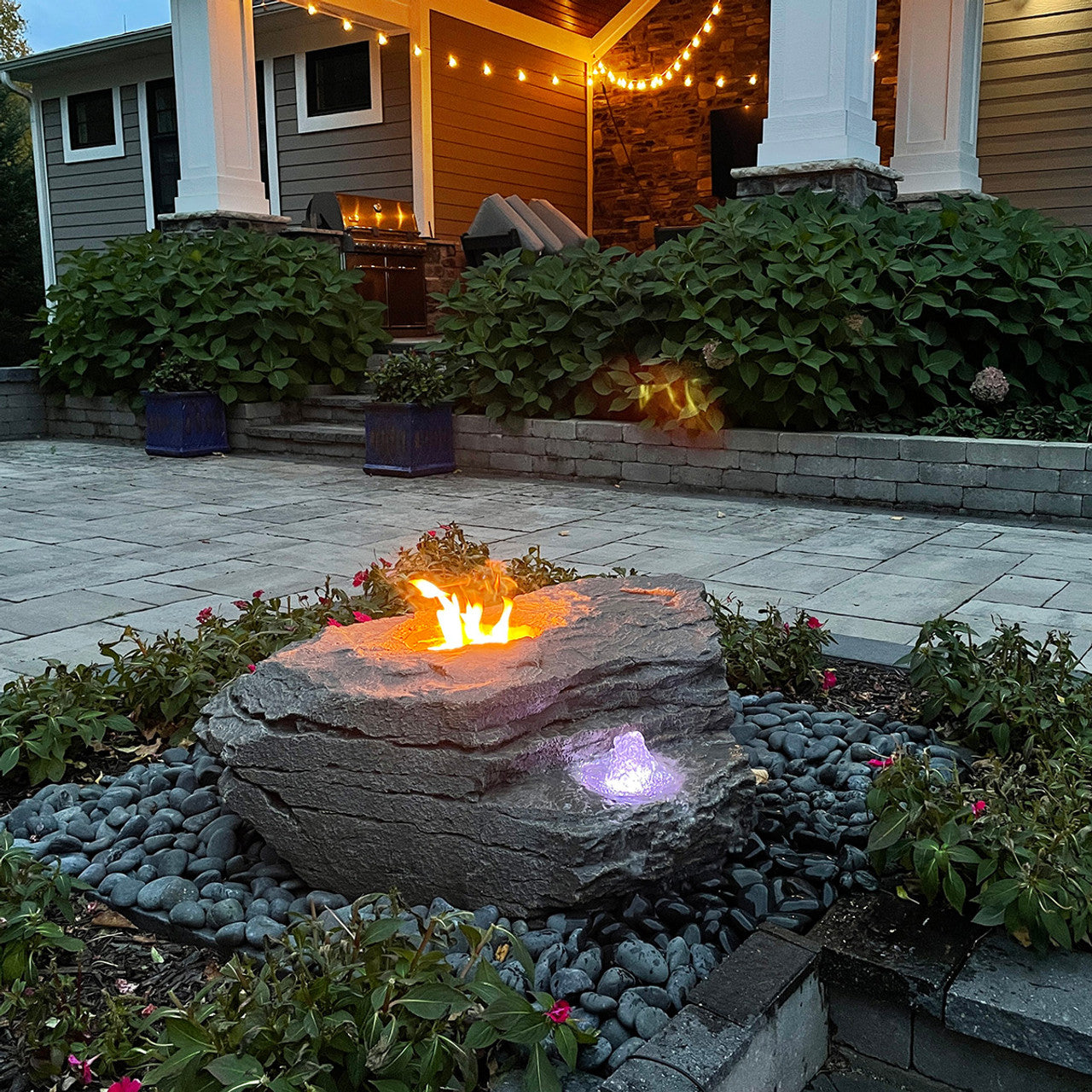 Blue Thumb Boulder Fountain Kit - Fire & Water - Thumbnail 2
