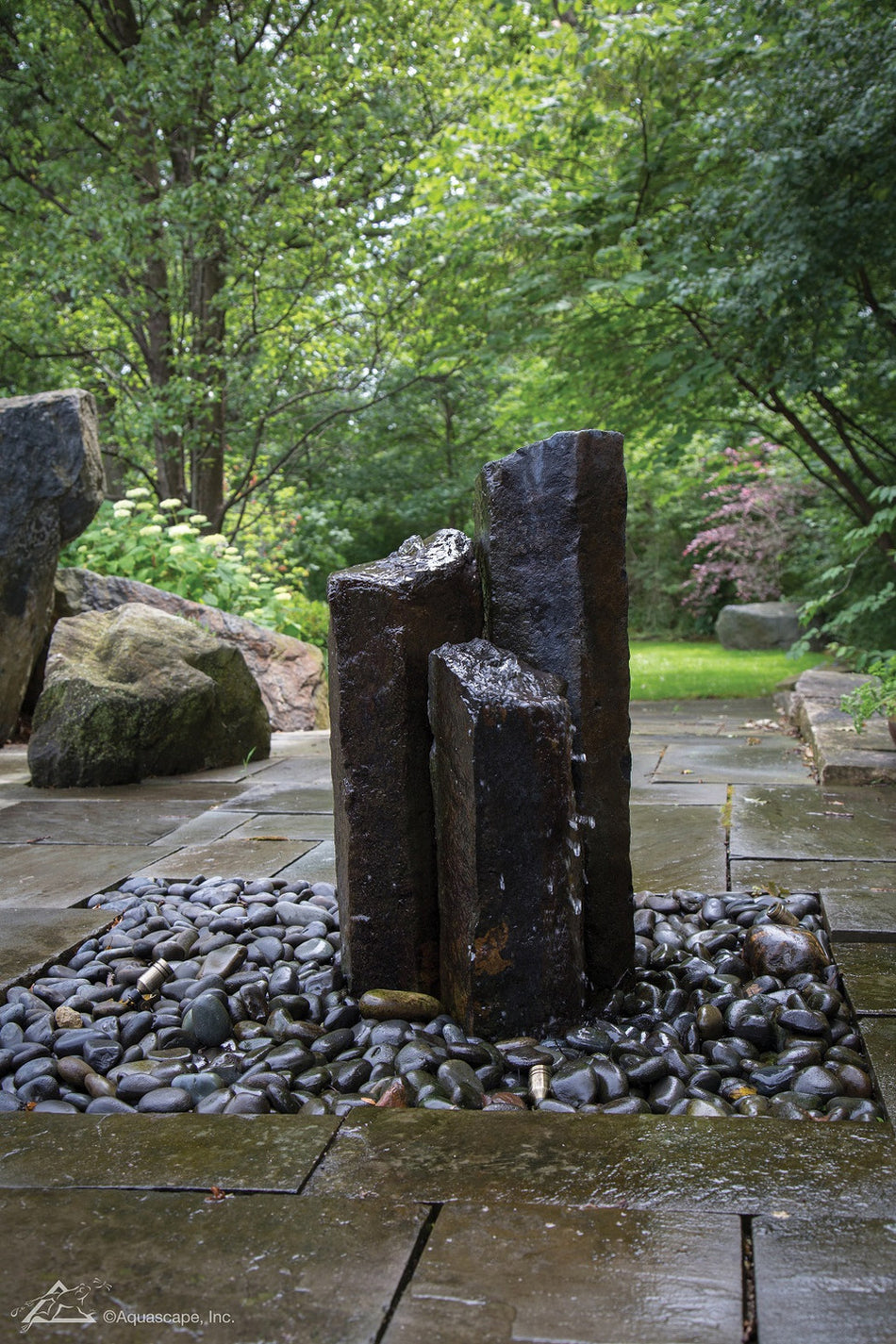 Blue Thumb Tall Rustic Basalt Fountains