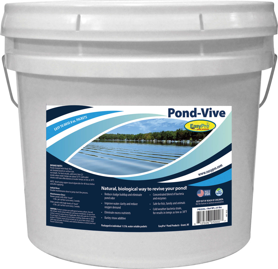 EasyPro Pond-Vive Bacteria – Bulk Loose Powder w/ 8 oz Scoop