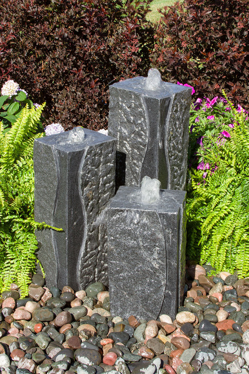 Blue Thumb Polished Corner Triple - Granite Fountain Kit
