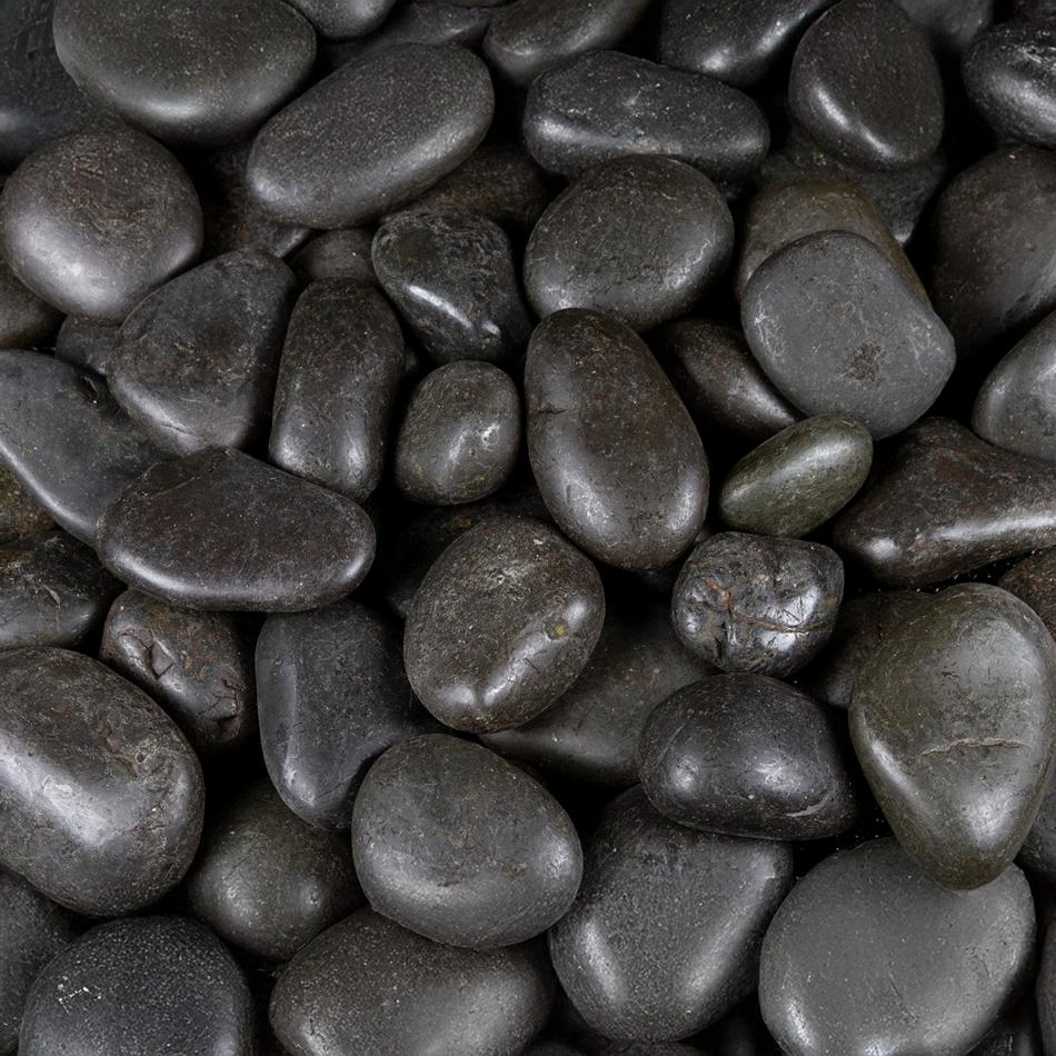 Black Polished Pebbles - 160 lbs.