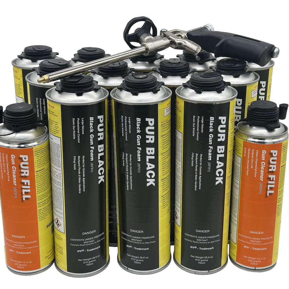 PondScape Black Gun Pro Waterfall and Crack Sealing Foam Pur Black by Todol