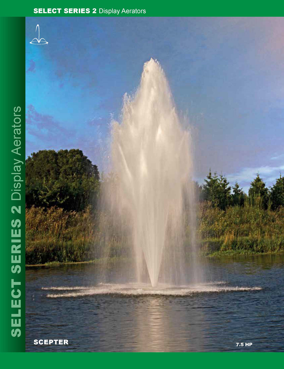 Aqua Control Select Series 2 (SS2) 7.5HP Display Aerator Fountain; includes quick disconnect and control panel