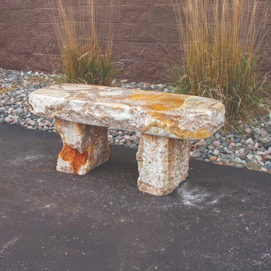 Yellow Onyx Garden Bench - Thumbnail 3