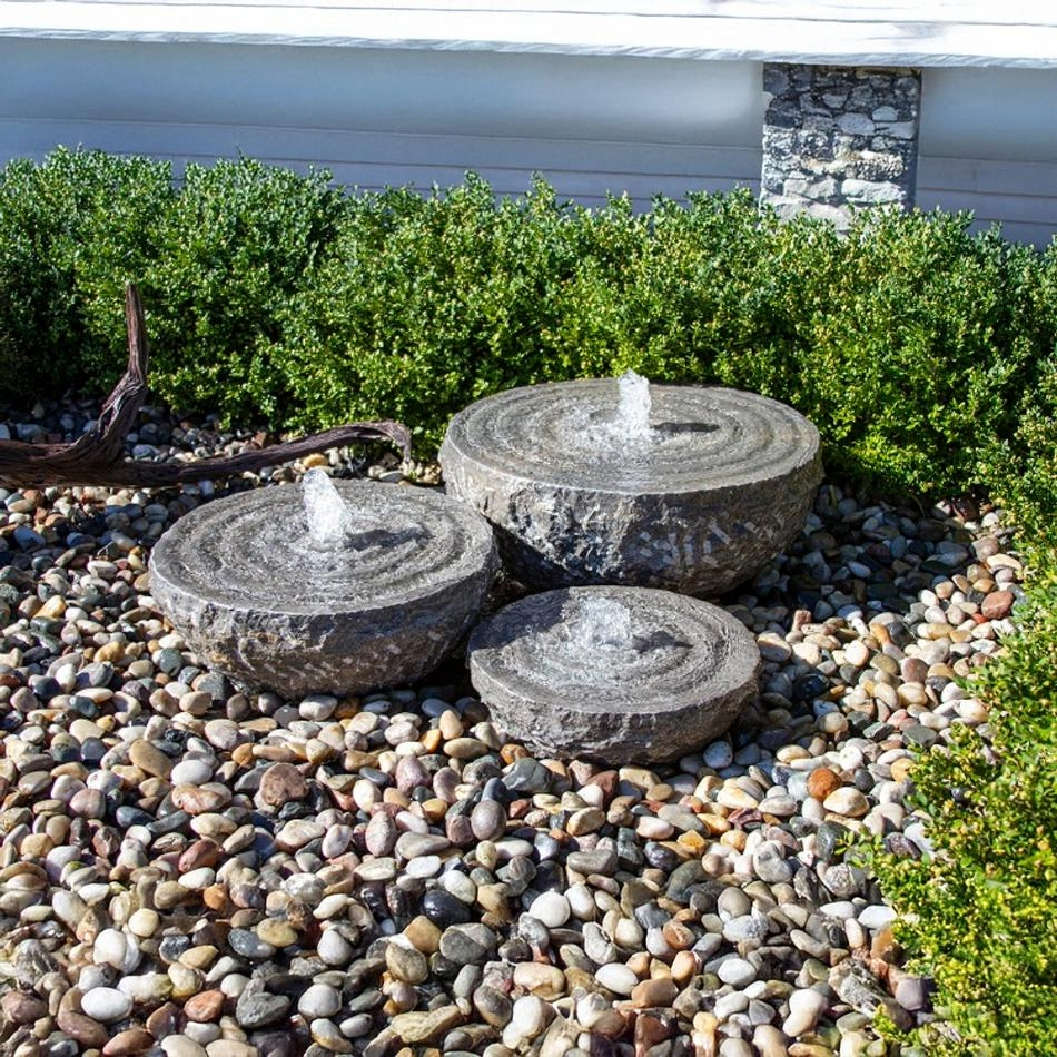 Blue Thumb Natural Bowl with Swirl Fountains