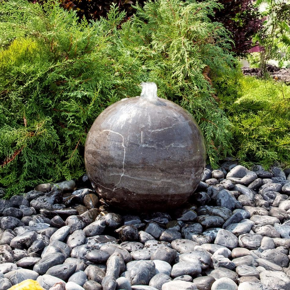 Blue Limestone Sphere Fountain Complete Kit - Thumbnail 4