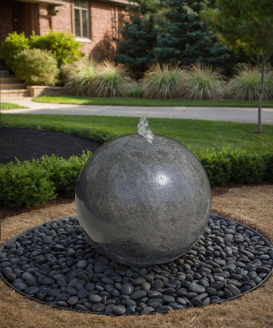 Blue Thumb Black Granite Sphere