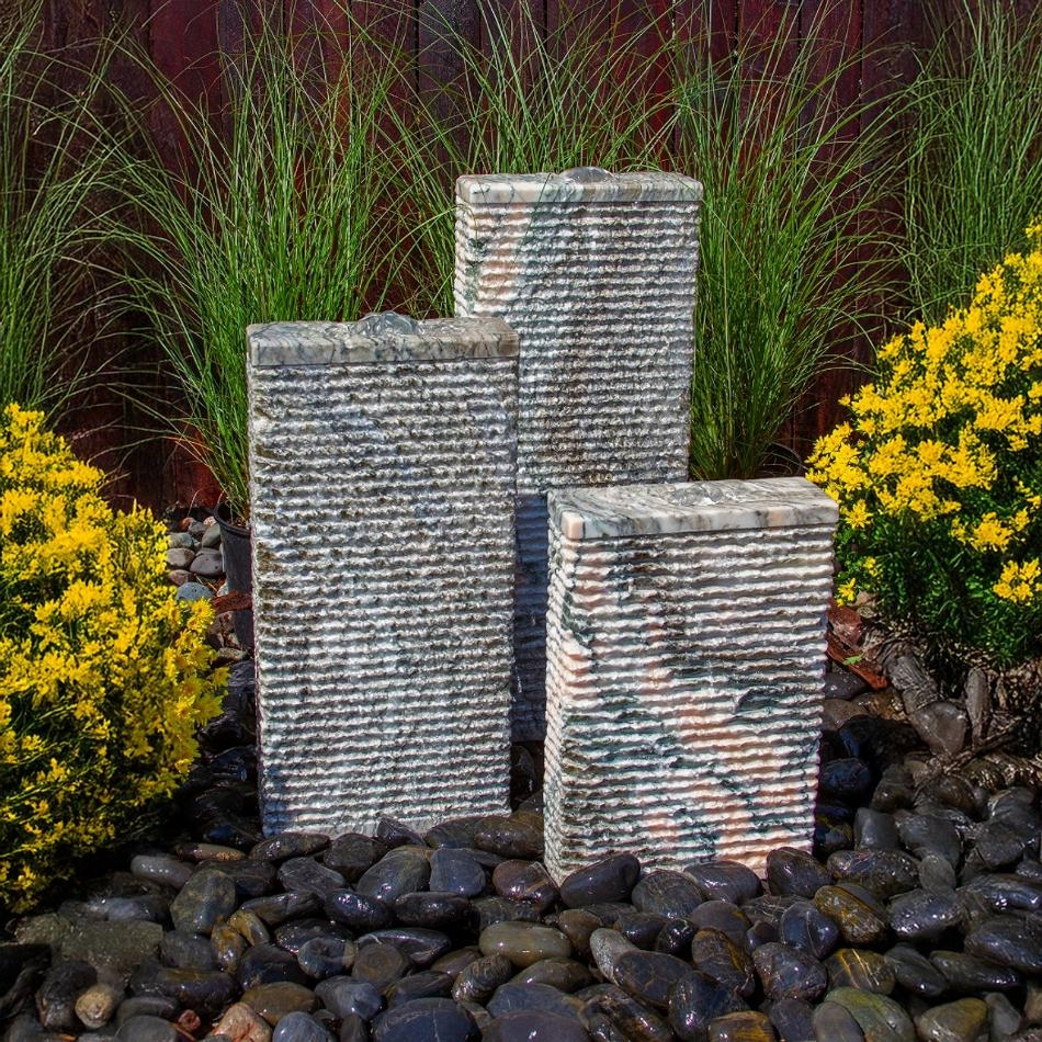 Pink Marble Granite Ripple Fountain