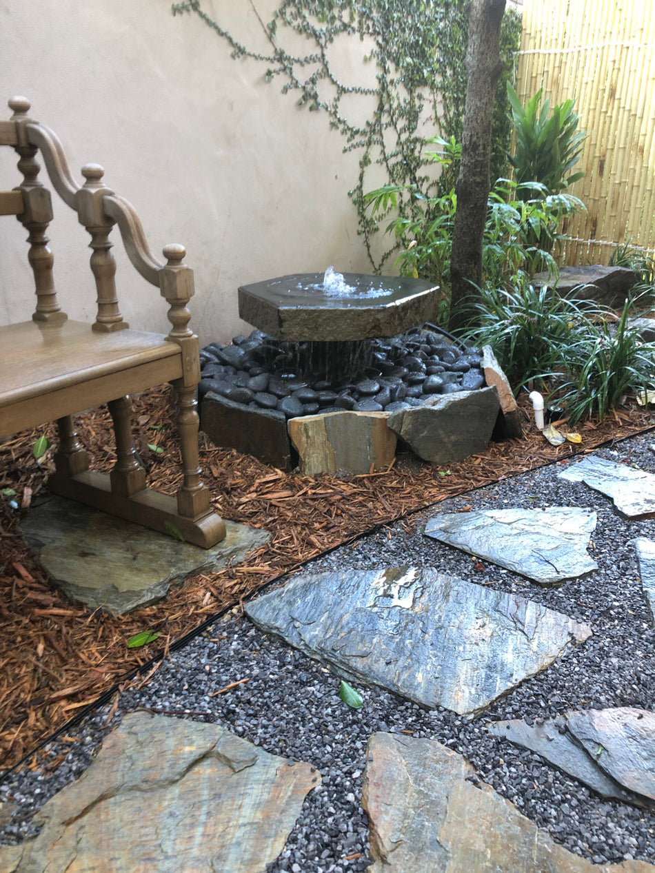 Blue Thumb Basalt Bird Bath Fountain Kit