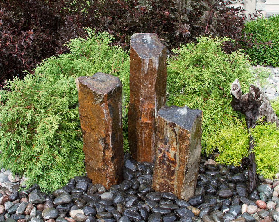 Triple Rustic Basalt Fountain Kit
