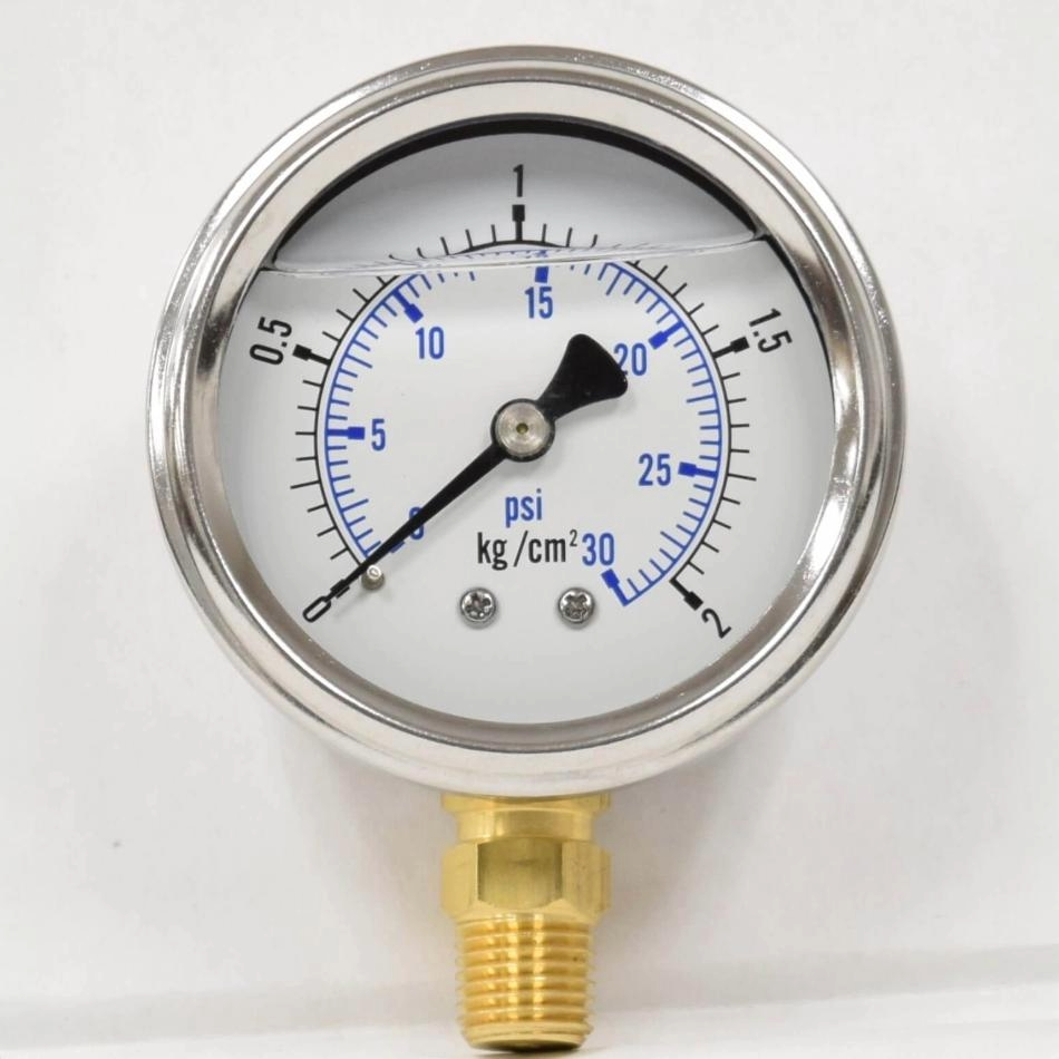 EasyPro G30L 0-30 PSI liquid filled gauge 1/4" npt