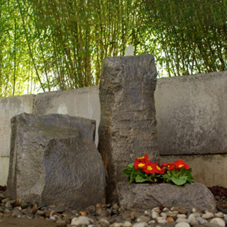 Blue Thumb Cascade Double Fountain with Accent Planter