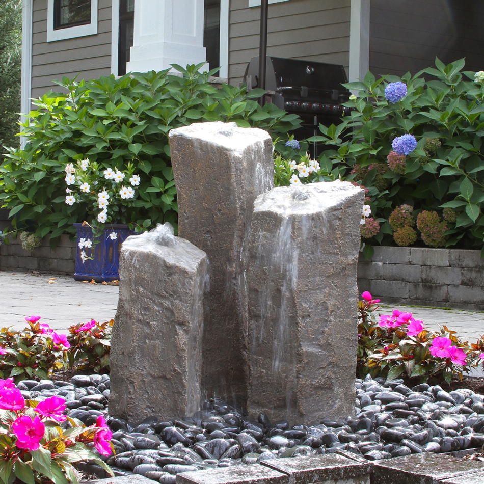 Blue Thumb Triple Faux Basalt Fountain Kit