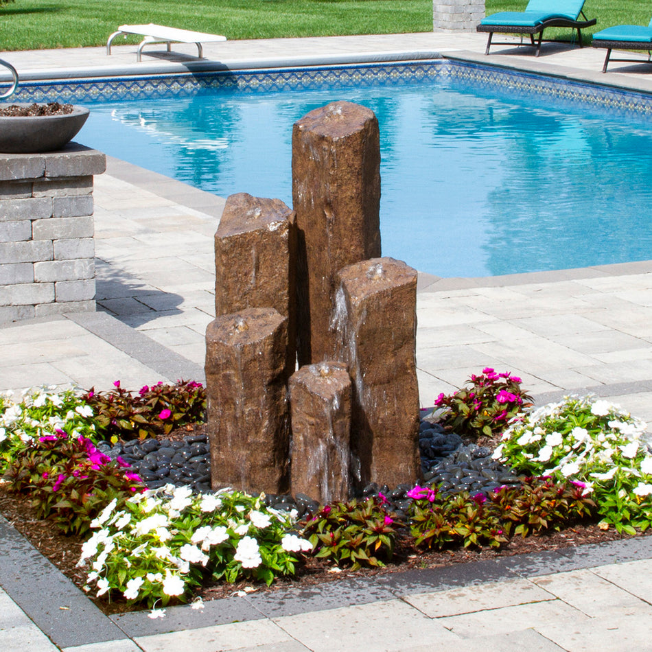 Blue Thumb Pent 5 Stone Faux Basalt Fountain Kit
