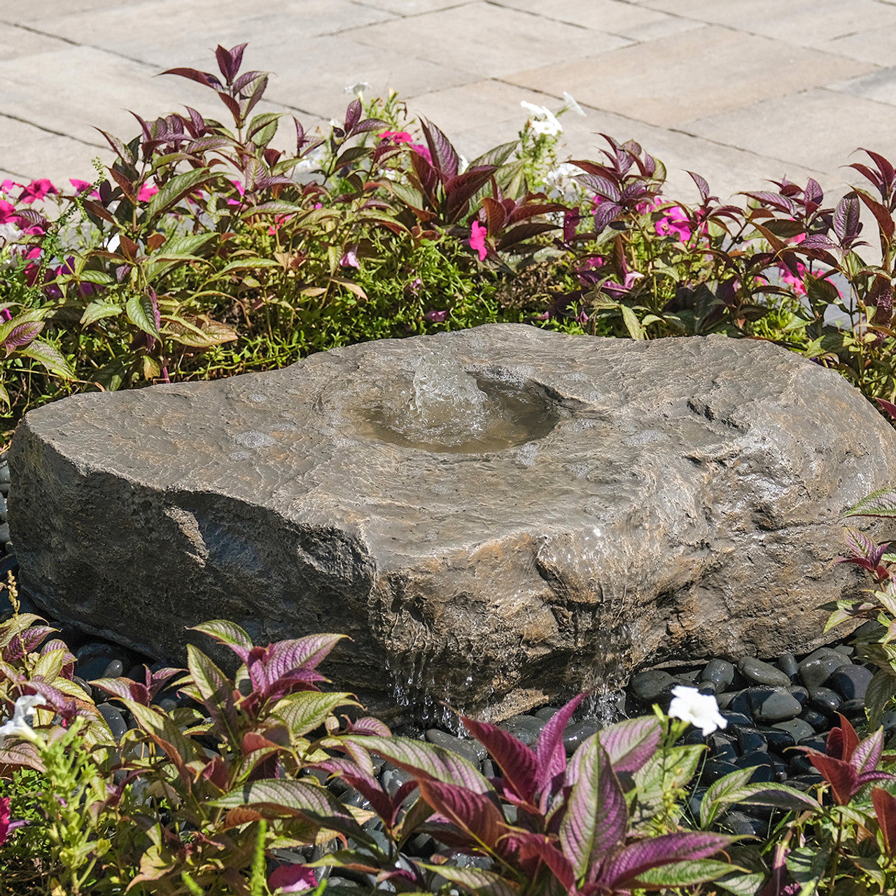 Medium Bird Bath GFRC Boulder Fountain Kit - Thumbnail 3