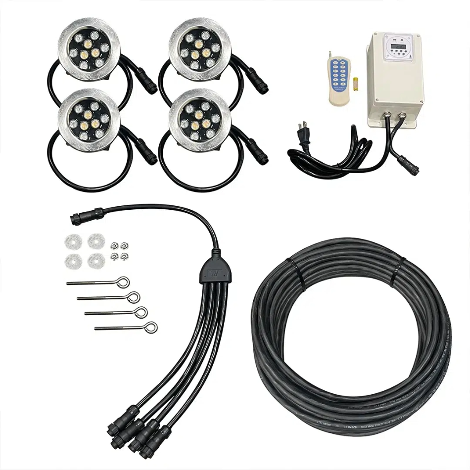 Outdoor Water Solutions Set of 4 White LED Lights