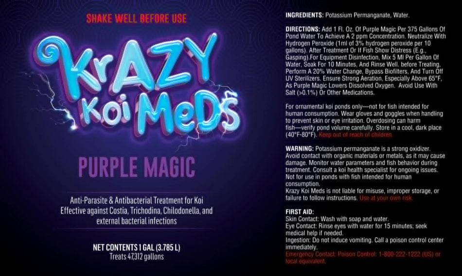 Krazy Koi Meds Purple Magic - Koi Pond Purifier & Parasite Control