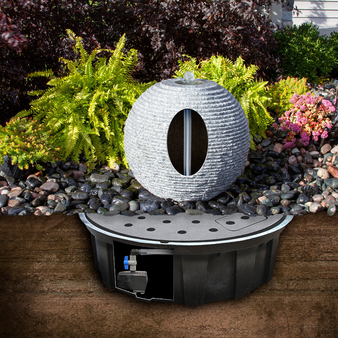 Blue Thumb Granite Sphere - Thumbnail 2