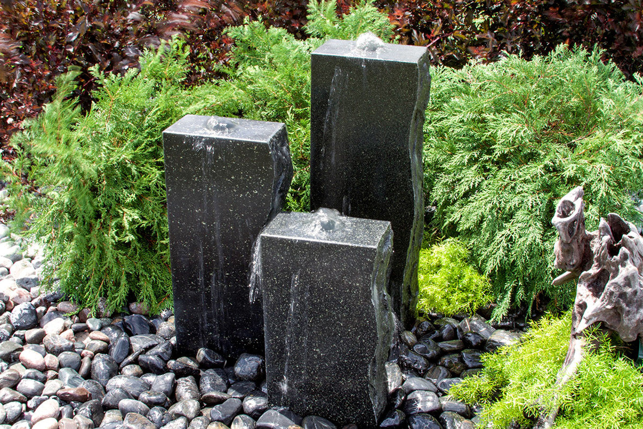 Rough Granite 3-Column Fountain Kit - Thumbnail 3